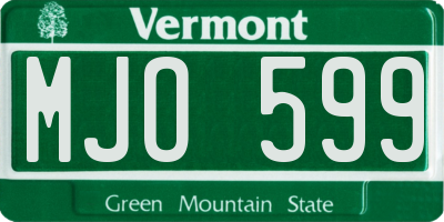 VT license plate MJO599