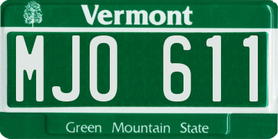 VT license plate MJO611
