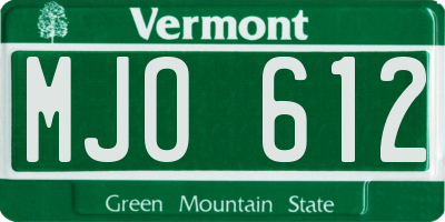 VT license plate MJO612