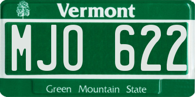 VT license plate MJO622