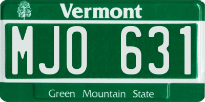 VT license plate MJO631