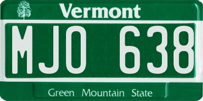 VT license plate MJO638