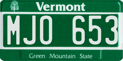 VT license plate MJO653