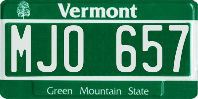 VT license plate MJO657