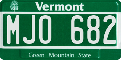 VT license plate MJO682