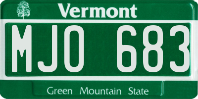 VT license plate MJO683