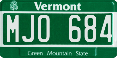 VT license plate MJO684