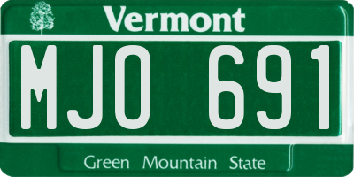 VT license plate MJO691