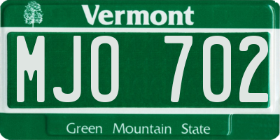 VT license plate MJO702