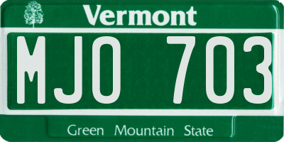 VT license plate MJO703