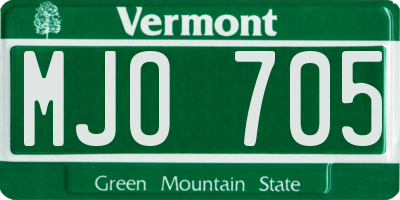 VT license plate MJO705