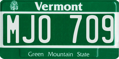 VT license plate MJO709