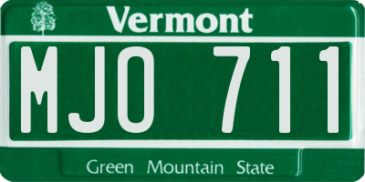 VT license plate MJO711