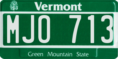 VT license plate MJO713