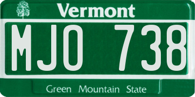 VT license plate MJO738