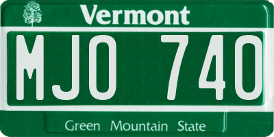 VT license plate MJO740