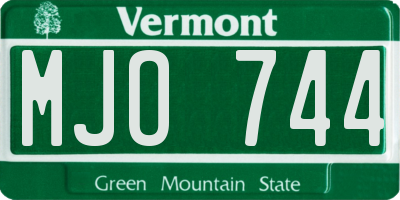 VT license plate MJO744