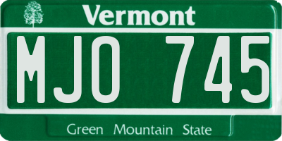 VT license plate MJO745
