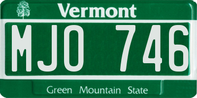 VT license plate MJO746