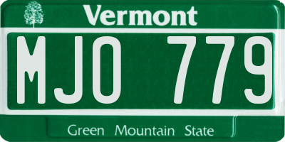 VT license plate MJO779