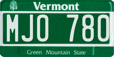 VT license plate MJO780
