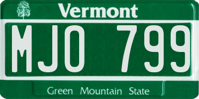 VT license plate MJO799