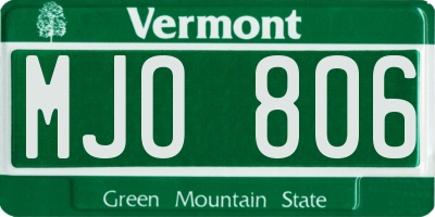 VT license plate MJO806