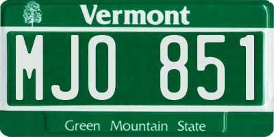 VT license plate MJO851