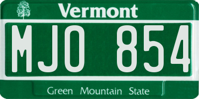 VT license plate MJO854