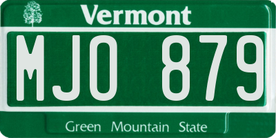 VT license plate MJO879