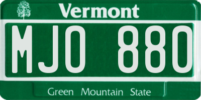 VT license plate MJO880