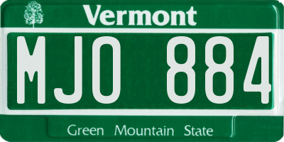 VT license plate MJO884