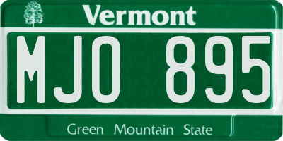 VT license plate MJO895