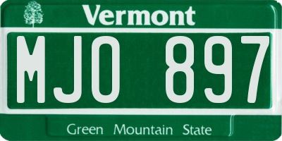 VT license plate MJO897