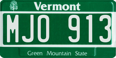 VT license plate MJO913