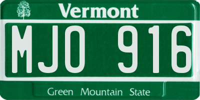 VT license plate MJO916