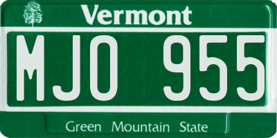 VT license plate MJO955