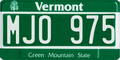 VT license plate MJO975