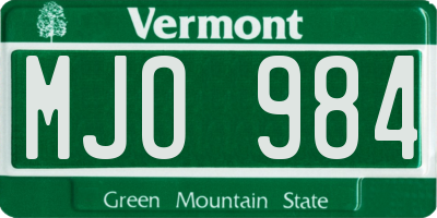 VT license plate MJO984