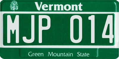 VT license plate MJP014