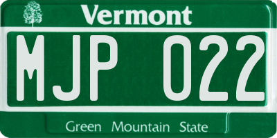 VT license plate MJP022