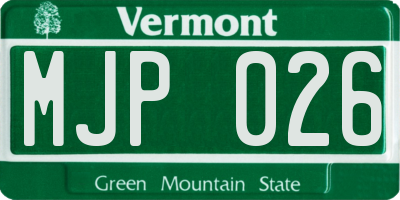 VT license plate MJP026