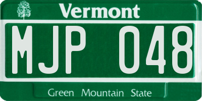VT license plate MJP048