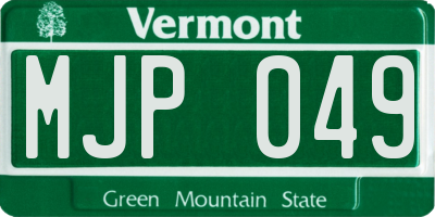 VT license plate MJP049