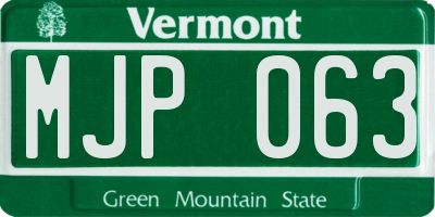 VT license plate MJP063