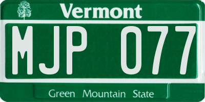 VT license plate MJP077