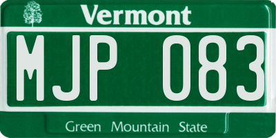 VT license plate MJP083