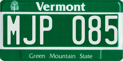 VT license plate MJP085