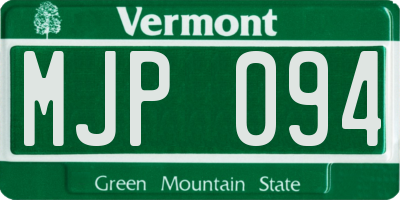 VT license plate MJP094