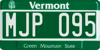 VT license plate MJP095